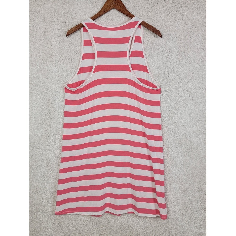 Soma Women's Large Pink Striped Racerback Sleep Chemise Nightgown - Picture 3 of 7